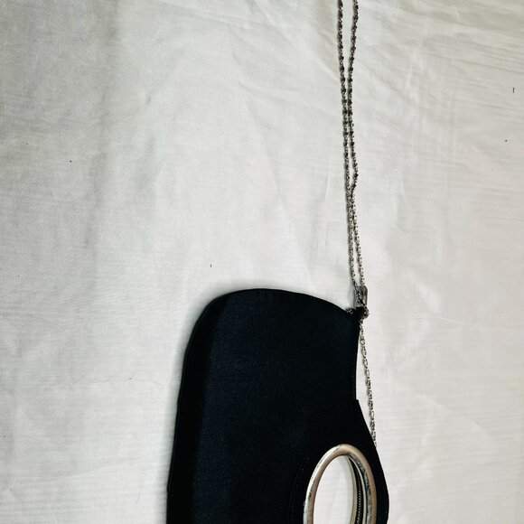 Timeless Elegance: Vintage Black Satin Handbag - Picture 6 of 10